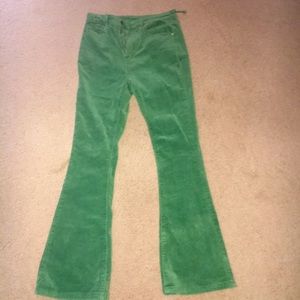 Flared green corduroy pants ON SALE